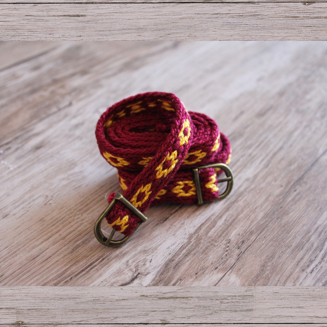 Coppia di cinturini per polpaccio, giarrettiere medievali tessute a mano, accessori abiti medioevo dame e cavalieri, giarrettiera unisex