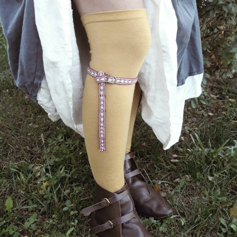 Coppia di cinturini per polpaccio, giarrettiere medievali tessute a mano, accessori abiti medioevo dame e cavalieri, giarrettiera unisex