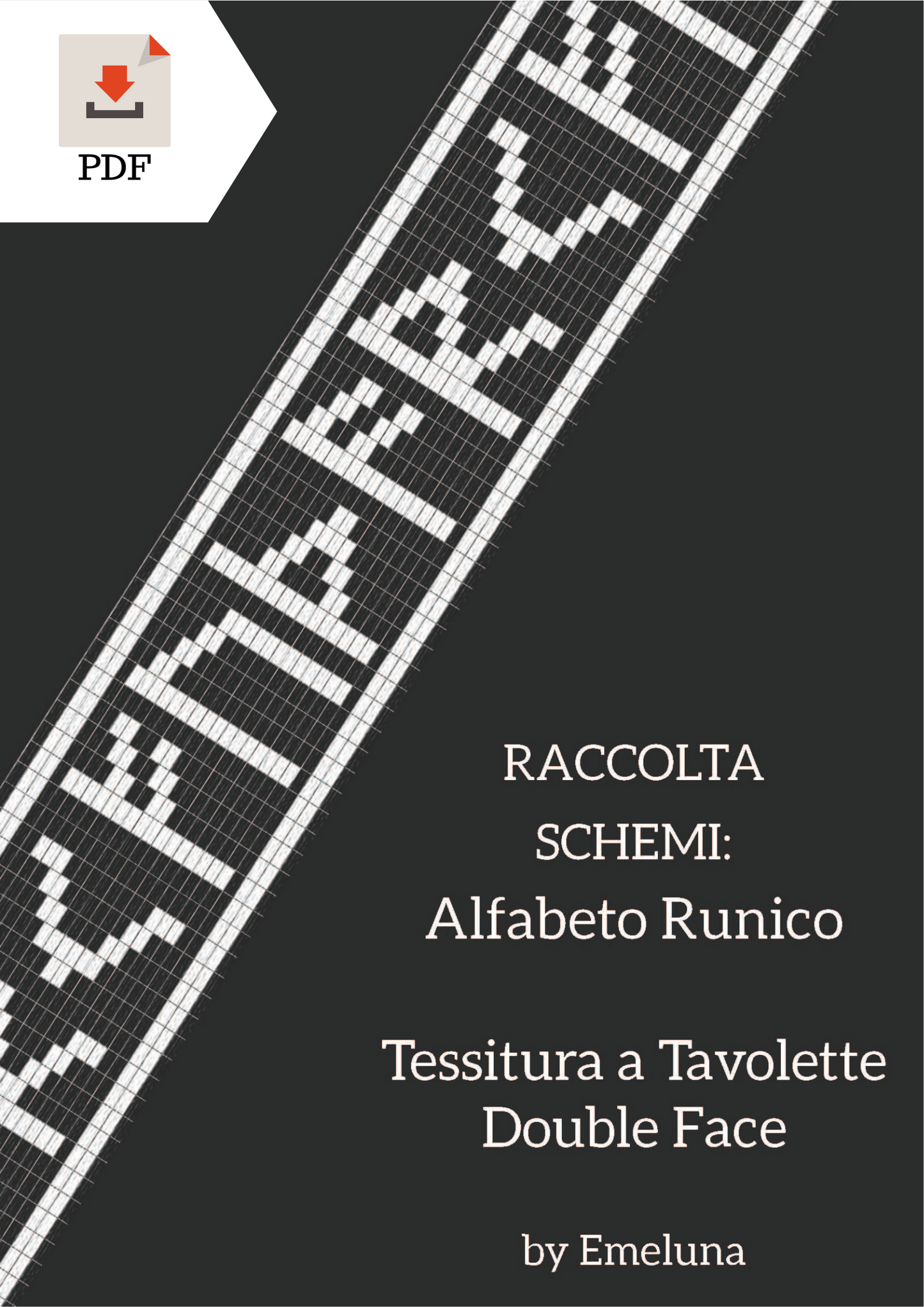 alfabeto runico tessitura a tavolette double face, schemi tessitura con le carte doppia faccia, lettere vichinghe rune, livello intermedio