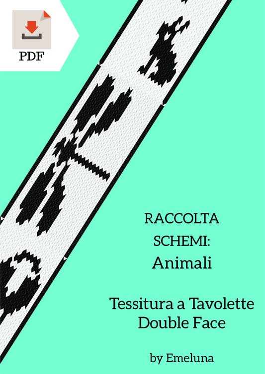 Animali collezione schemi tessitura a tavolette double face, schemi tessitura con le carte doppia faccia, livello intermedio
