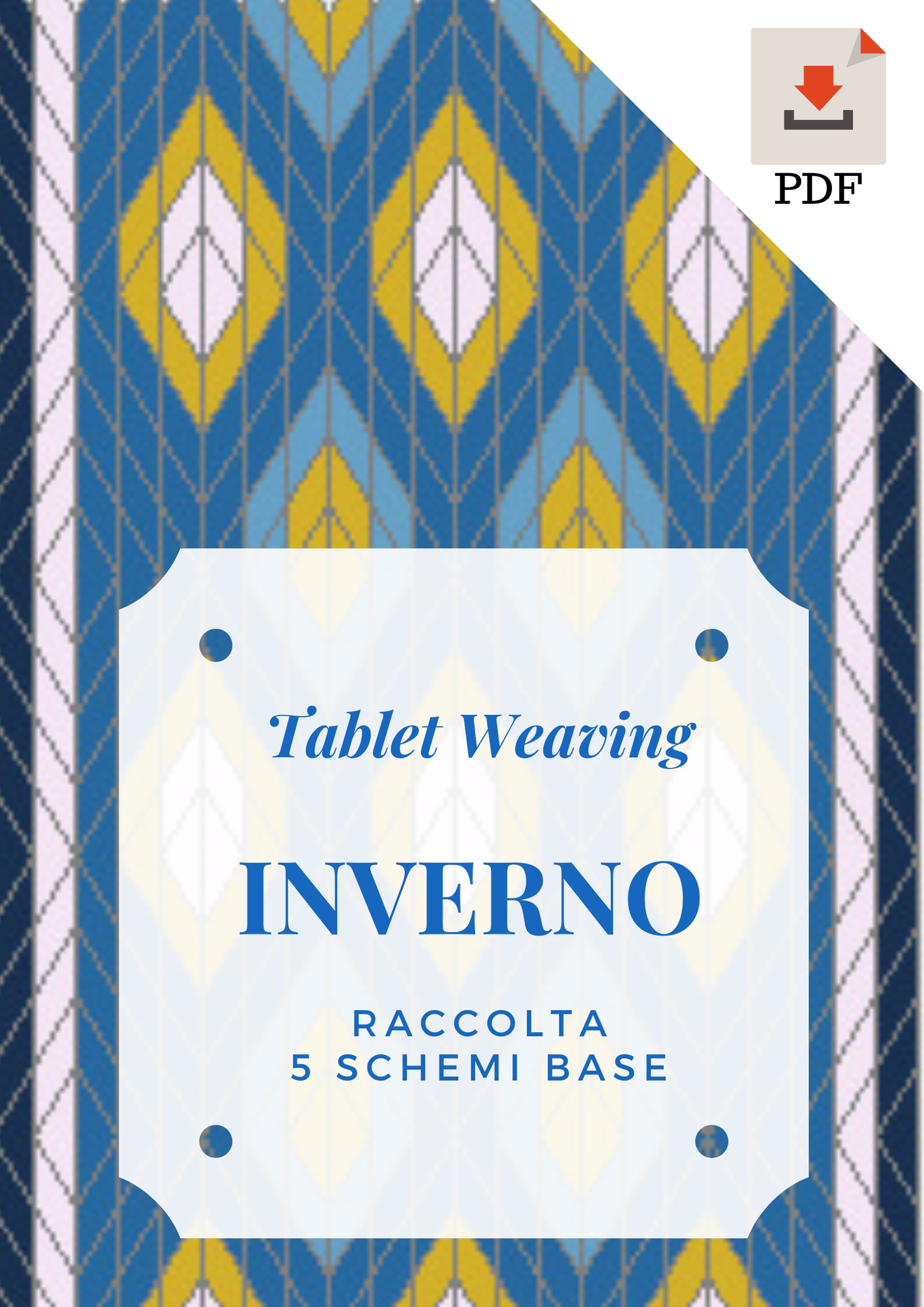 Schemi Inverno tessitura a tavolette, disegni semplici per creare cinture e decorazioni, download immediato pattern pdf