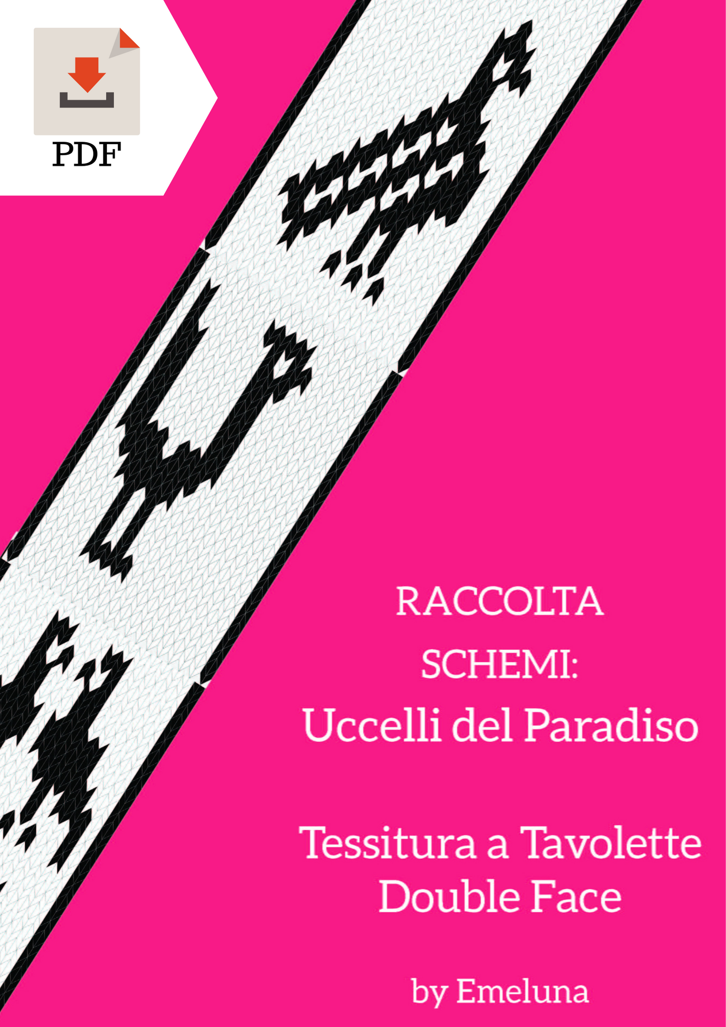 Uccelli del paradiso schemi di tessitura a tavolette double face, collezione di diagrammi per tessitura doppia faccia, livello intermedio