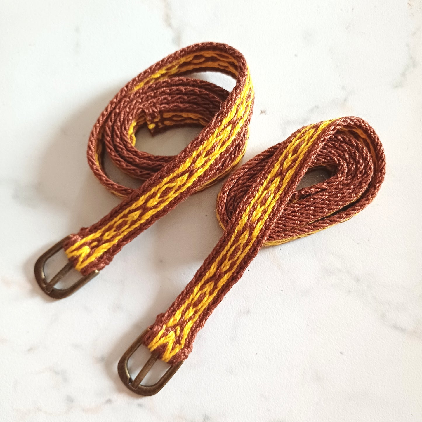 Coppia di cinturini per polpaccio, giarrettiere medievali tessute a mano, accessori abiti medioevo dame e cavalieri, giarrettiera unisex