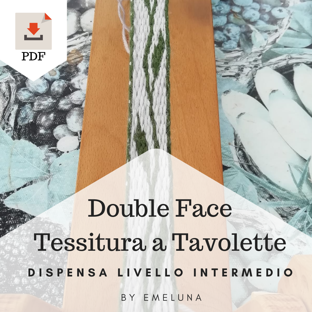 guida tessitura a tavolette double face, tessitura con le carte a doppia faccia, passamanerie con disegni e scritte, pdf livello intermedio