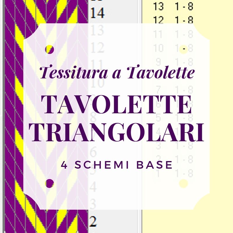 Tavolette triangolari schemi tessitura, disegni semplici per principianti, diagrammi tavolette tre fori